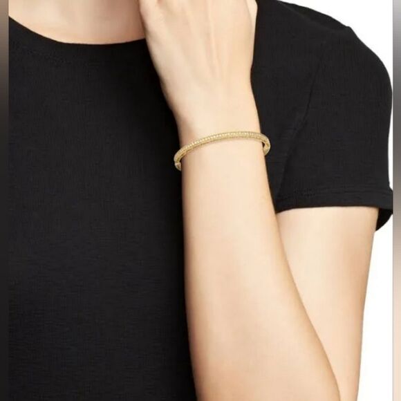 Authentic New Roberto Coin Diamond Symphony Princess Bangle In 18kt Rose Gold - Picture 14 of 16